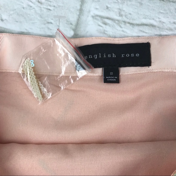 NWOT English Rose mini skirt pastel sequin lined side zip - Picture 7 of 8